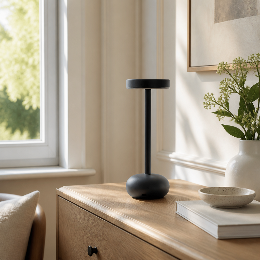 Industrial Wrought Iron LED I-Beam Table Lamp