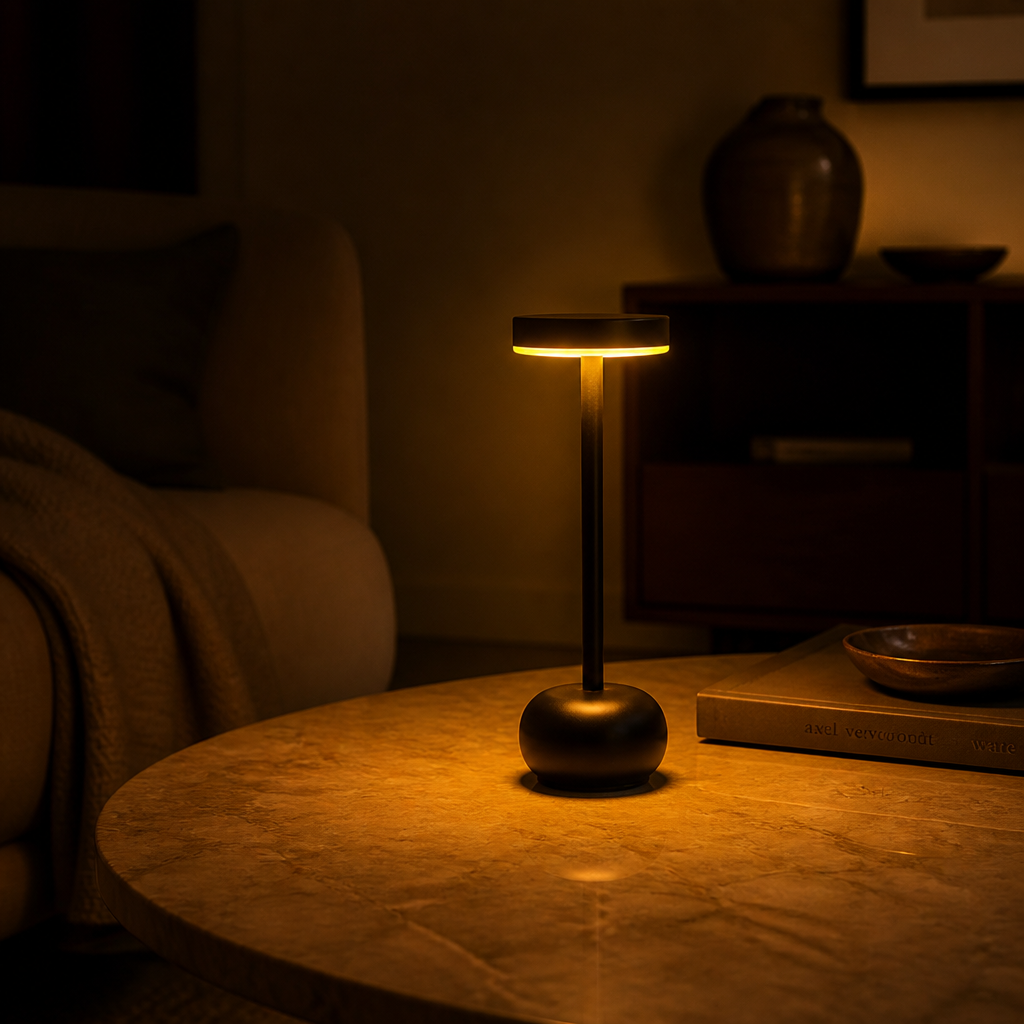 Industrial Wrought Iron LED I-Beam Table Lamp