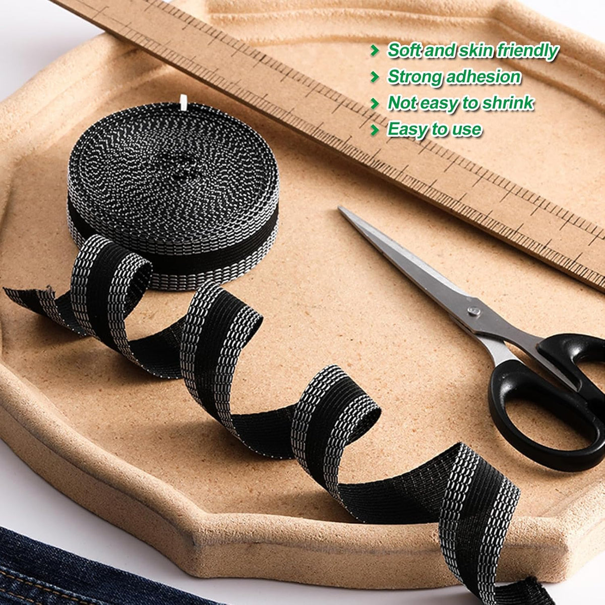 Iron-On Hem Tape Self-Adhesive Cotton No-Sew