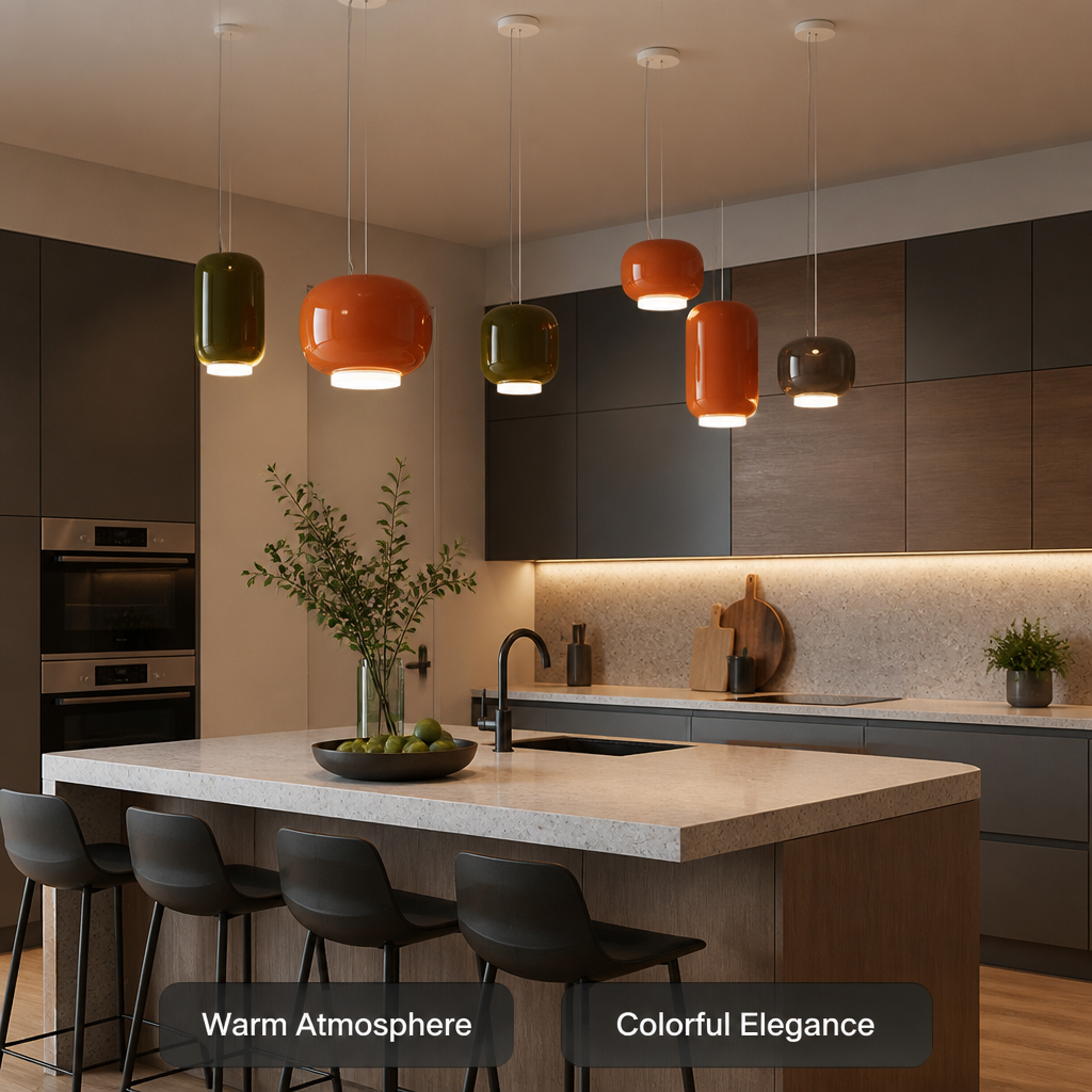 Italian Glass LED Color-Adjustable Pendant Light