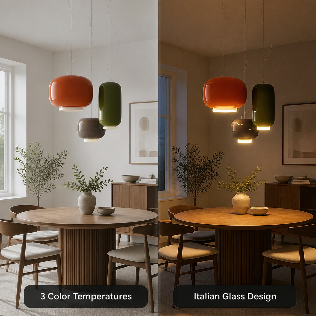 Italian Glass LED Color-Adjustable Pendant Light