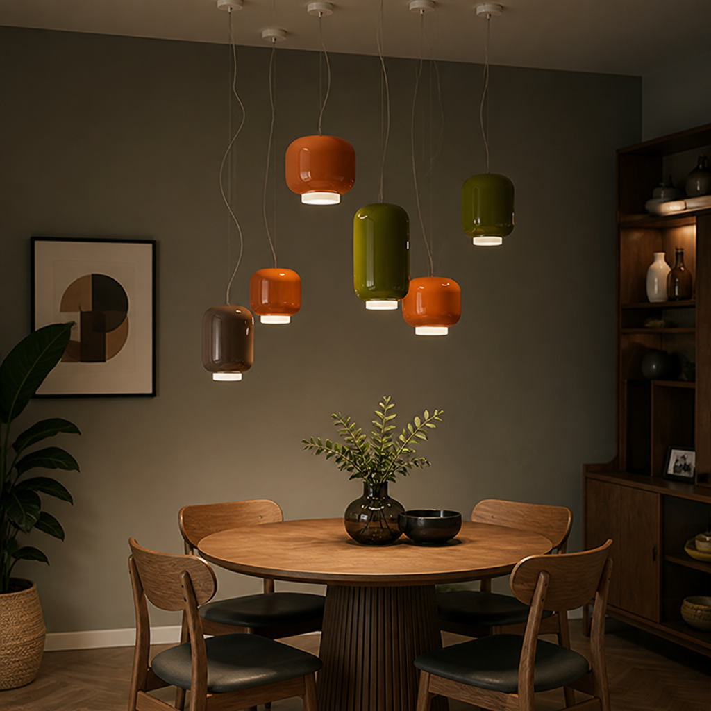 Italian Glass LED Color-Adjustable Pendant Light