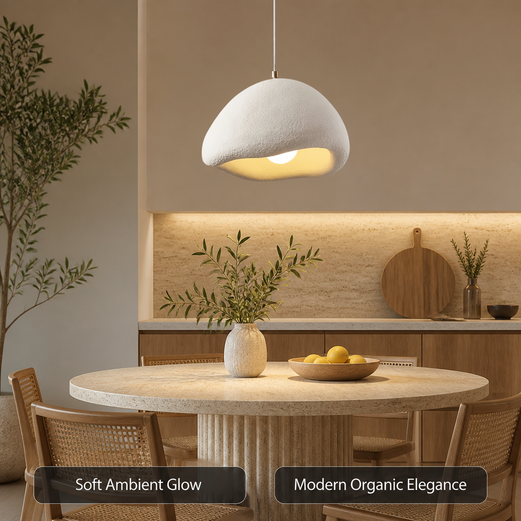 Japandi Matte Resin Cloud Pendant Light