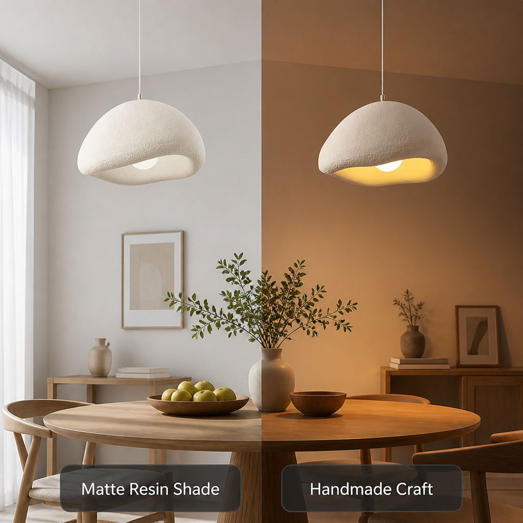 Japandi Matte Resin Cloud Pendant Light