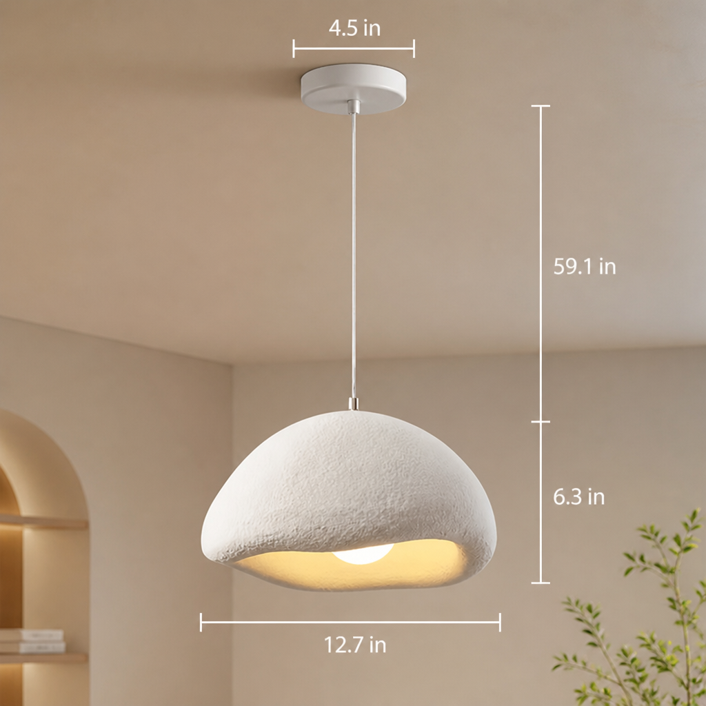 Japandi Matte Resin Cloud Pendant Light