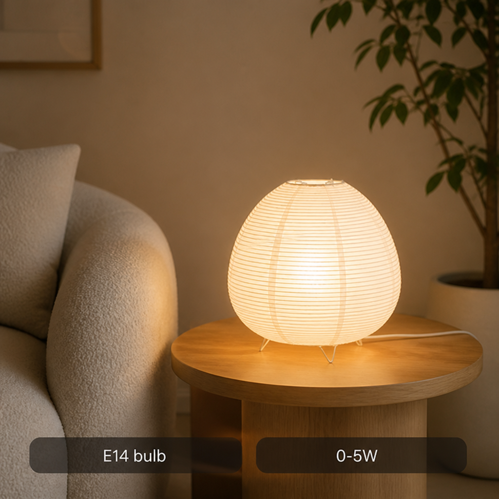 Japandi Rice Paper LED Table Lamp