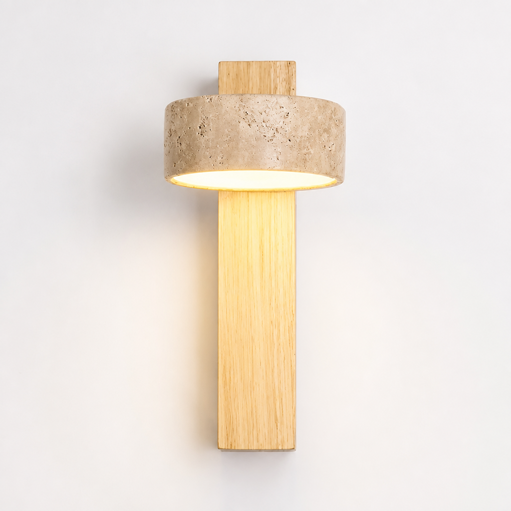Japandi Travertine LED Rotating Wall Sconce