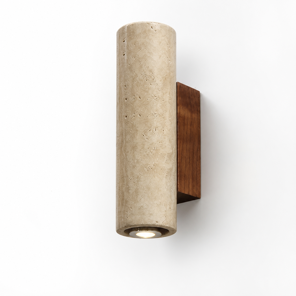 Japandi Travertine LED Wall Sconce