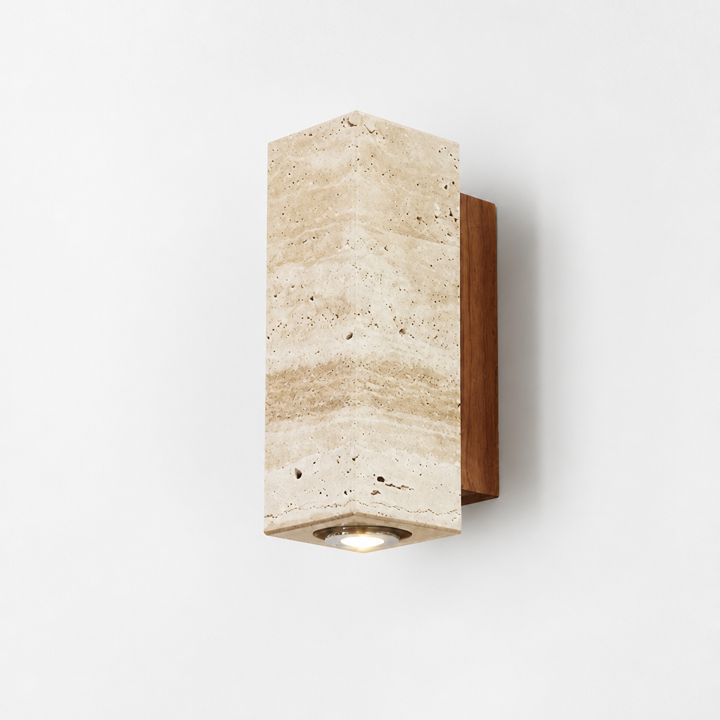 Japandi Travertine LED Wall Sconce