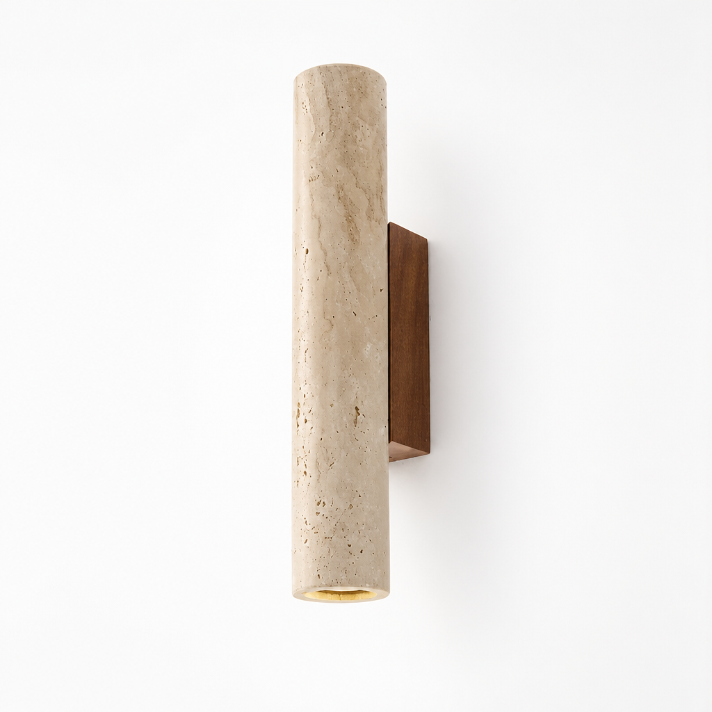Japandi Travertine LED Wall Sconce