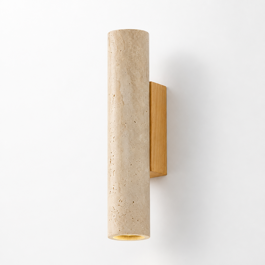 Japandi Travertine LED Wall Sconce