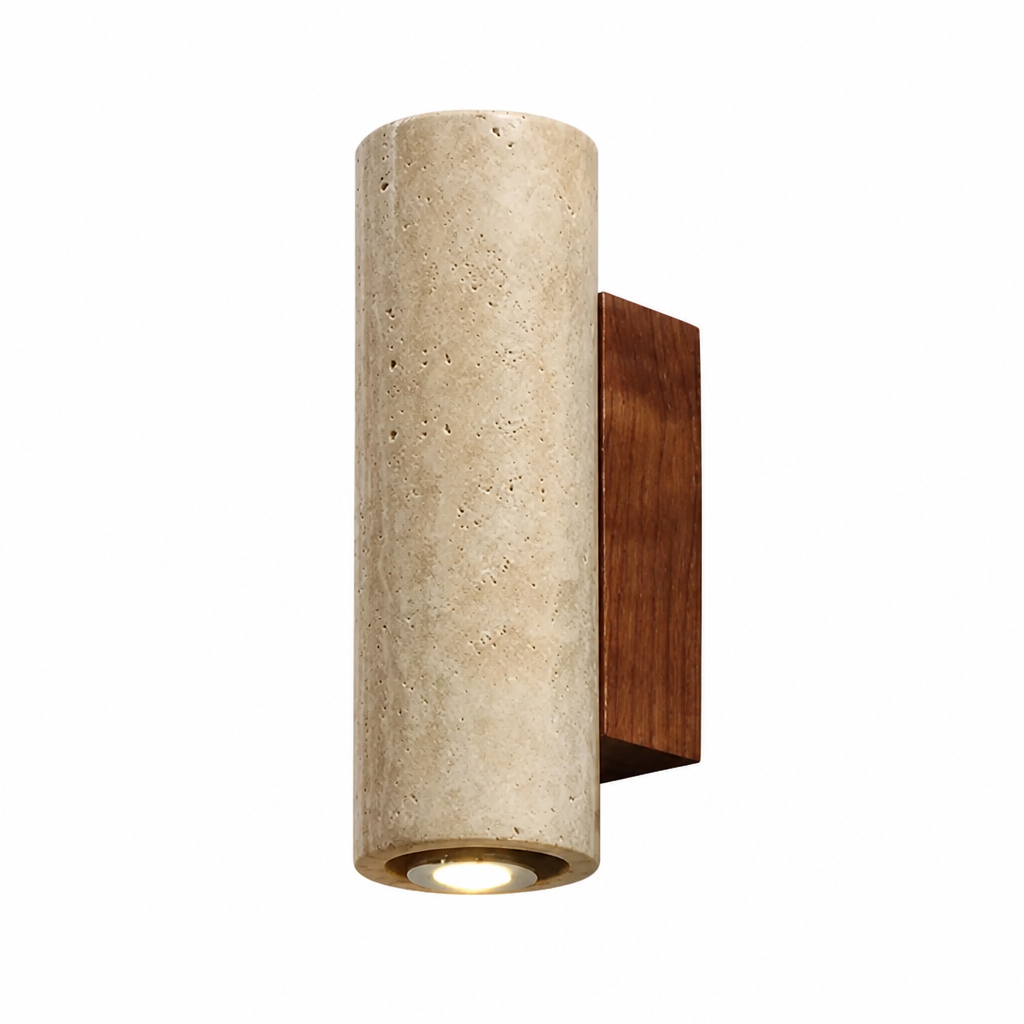 Japandi Travertine LED Wall Sconce