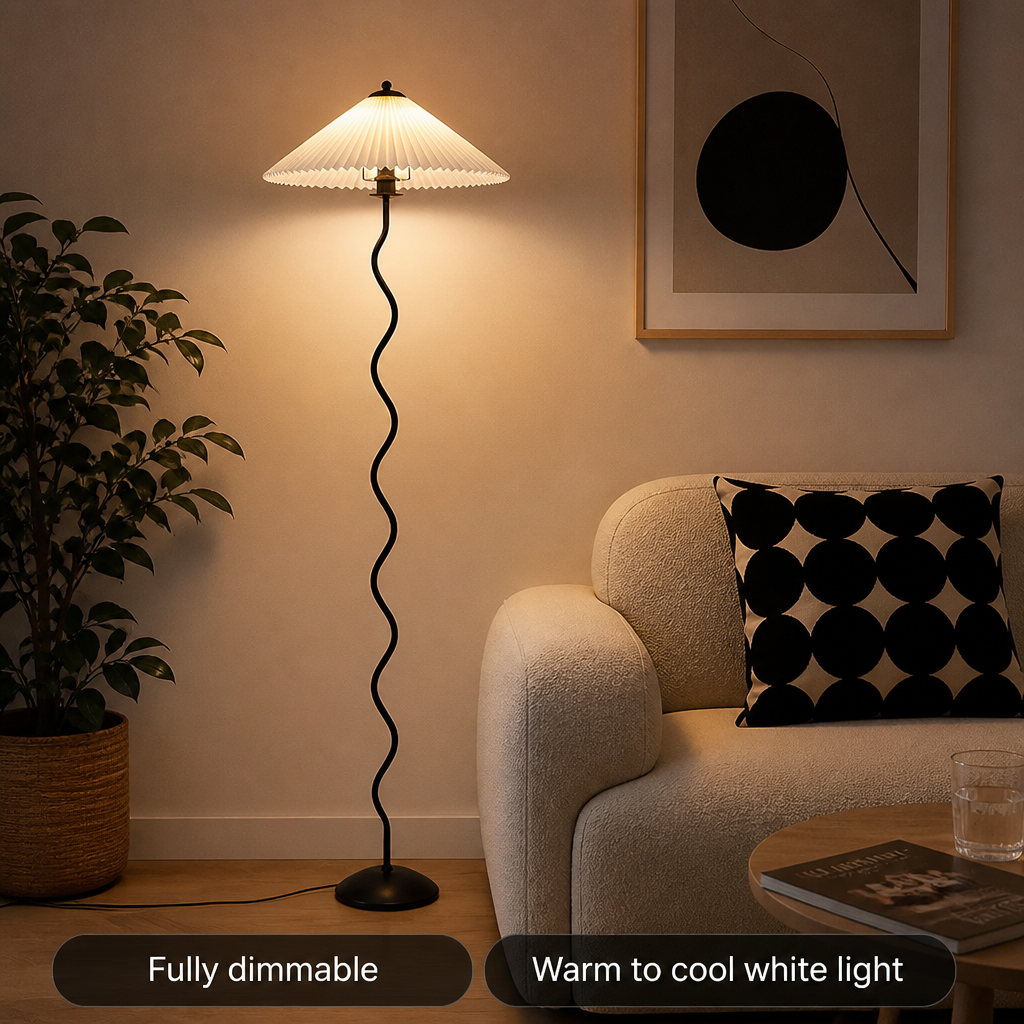 Japanese Fabric Shade LED Floor Lamp
