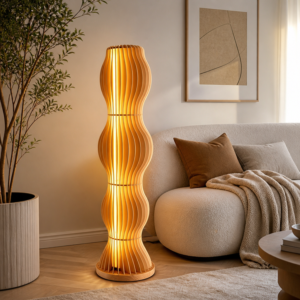 Japanese Grass-Skirt LED Floor Lamp