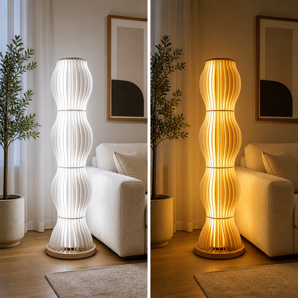 Japanese Grass-Skirt LED Floor Lamp