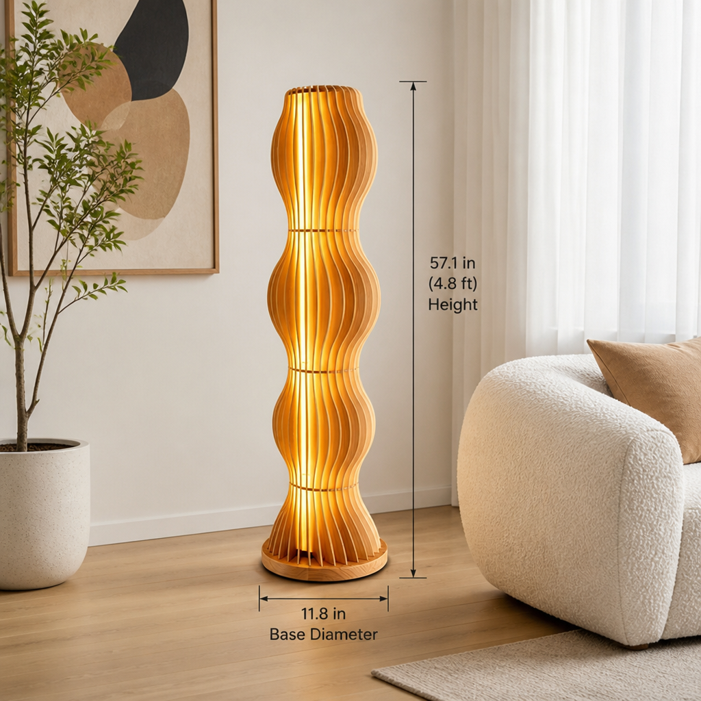 Japanese Grass-Skirt LED Floor Lamp