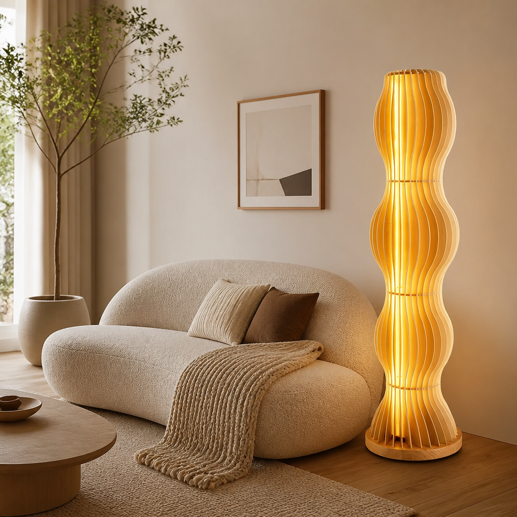 Japanese Grass-Skirt LED Floor Lamp