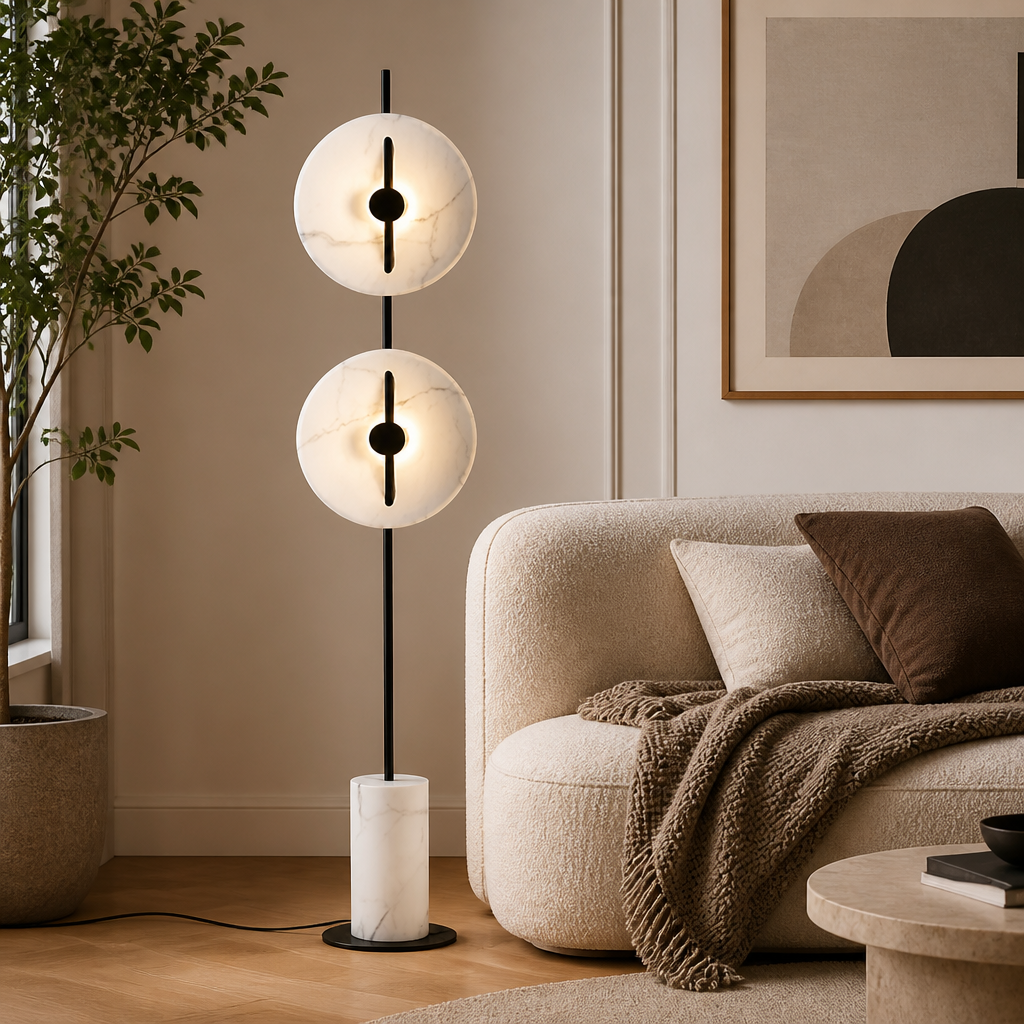 Japanese LED Fan-Shaped Floor Lamp