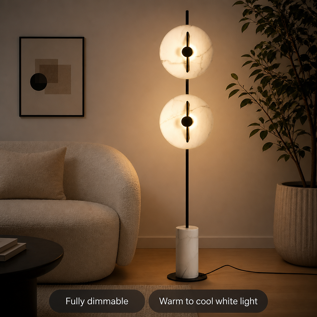 Japanese LED Fan-Shaped Floor Lamp