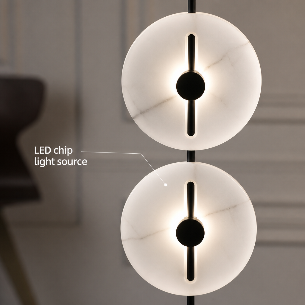 Japanese LED Fan-Shaped Floor Lamp