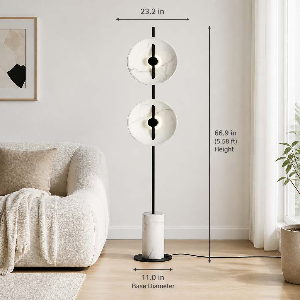 Japanese LED Fan-Shaped Floor Lamp
