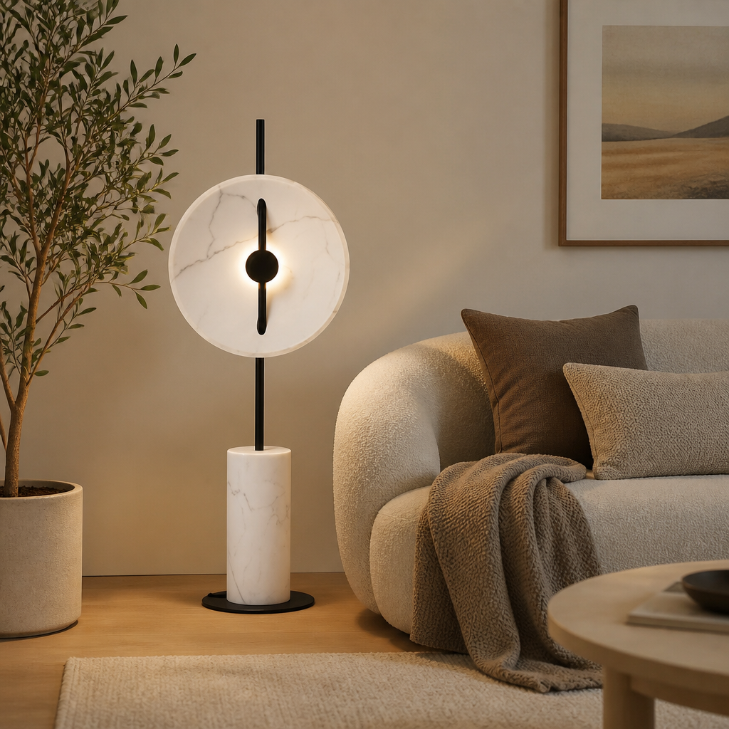 Japanese LED Fan-Shaped Floor Lamp