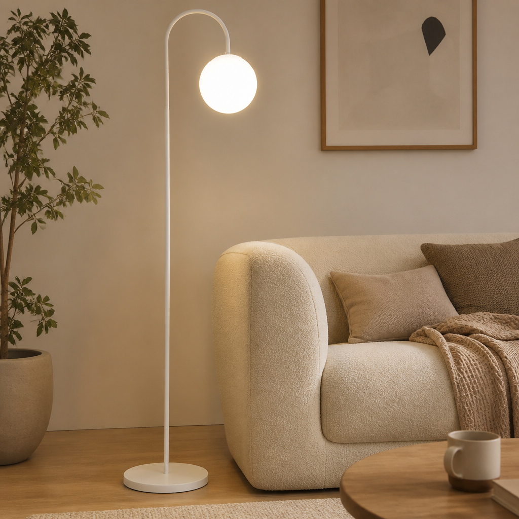 Japanese LED Pumpkin Shade Floor Lamp