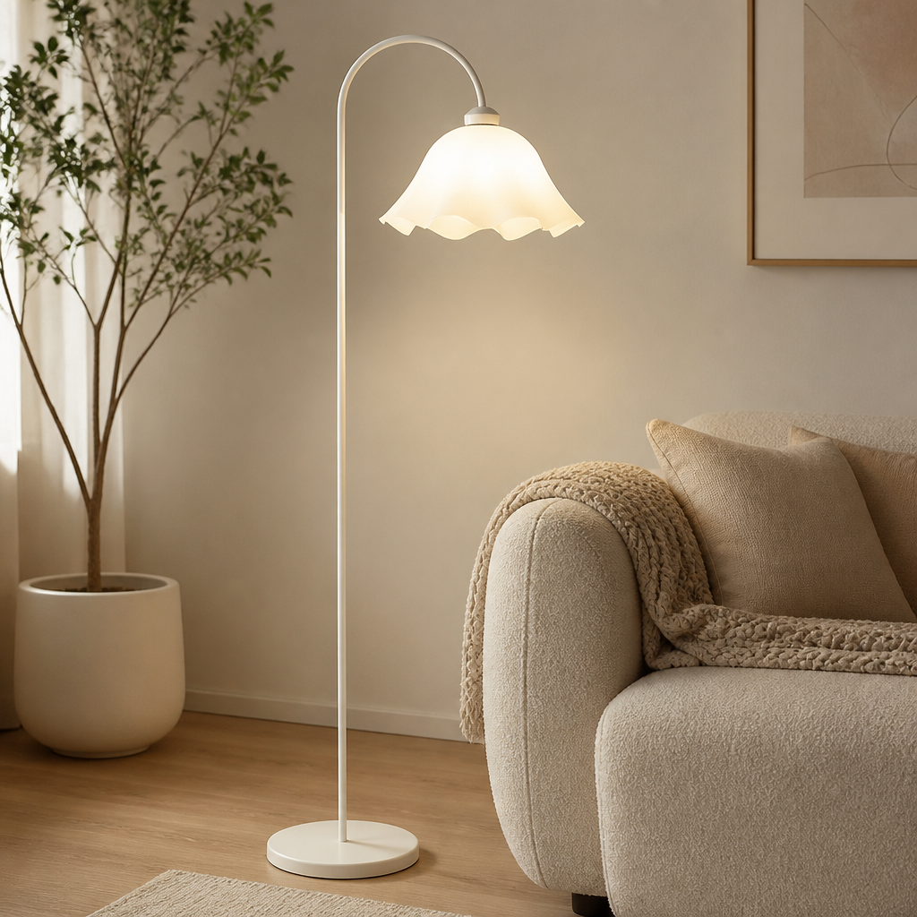 Japanese LED Pumpkin Shade Floor Lamp