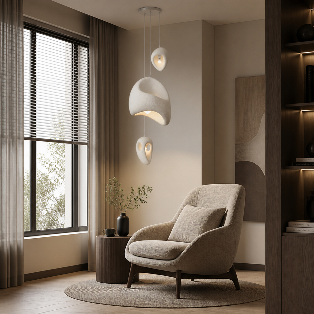 Japanese Resin Irregular Pendant Light