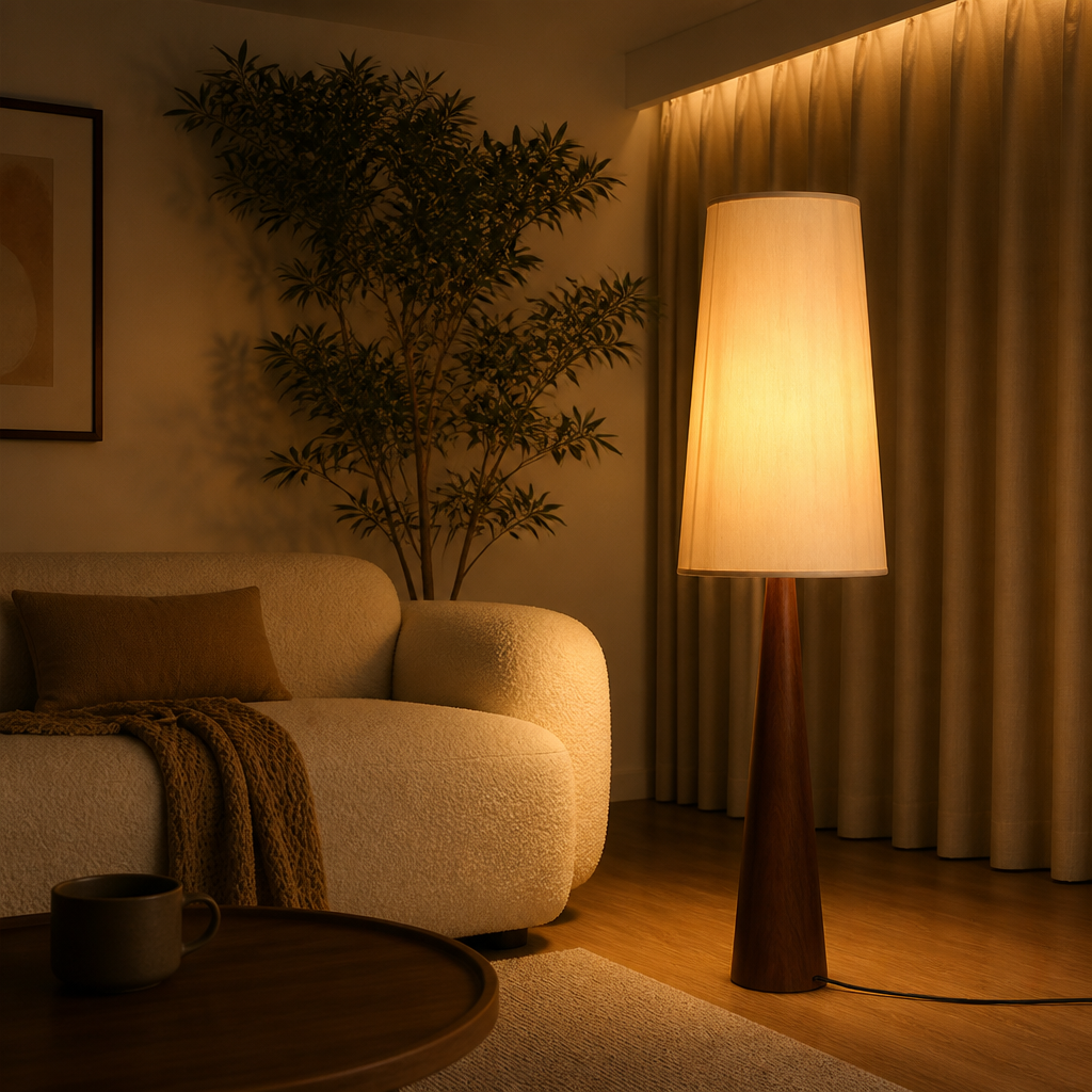 Japanese Solid Wood Floor Lamp