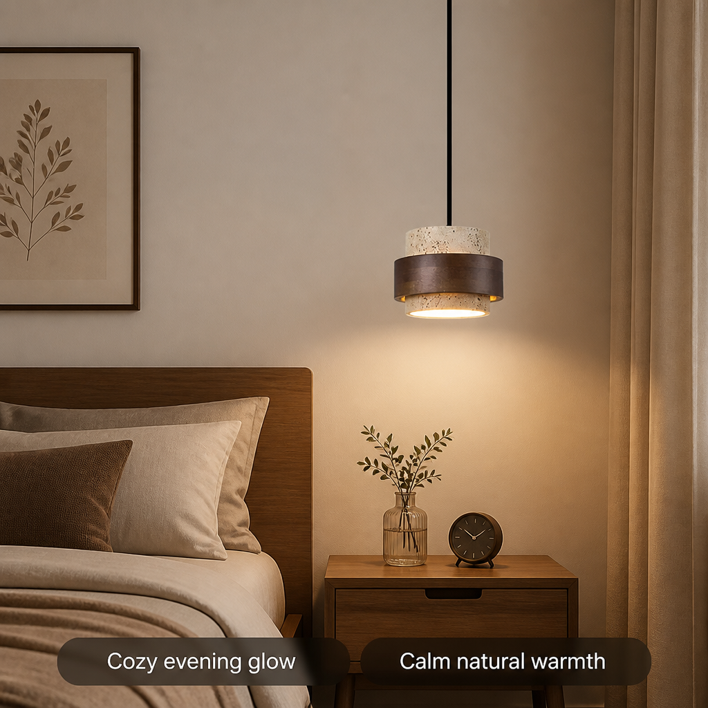 Japanese Stone LED Adjustable Bar Pendant Light
