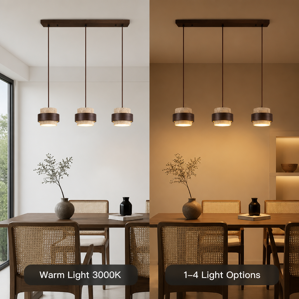 Japanese Stone LED Adjustable Bar Pendant Light