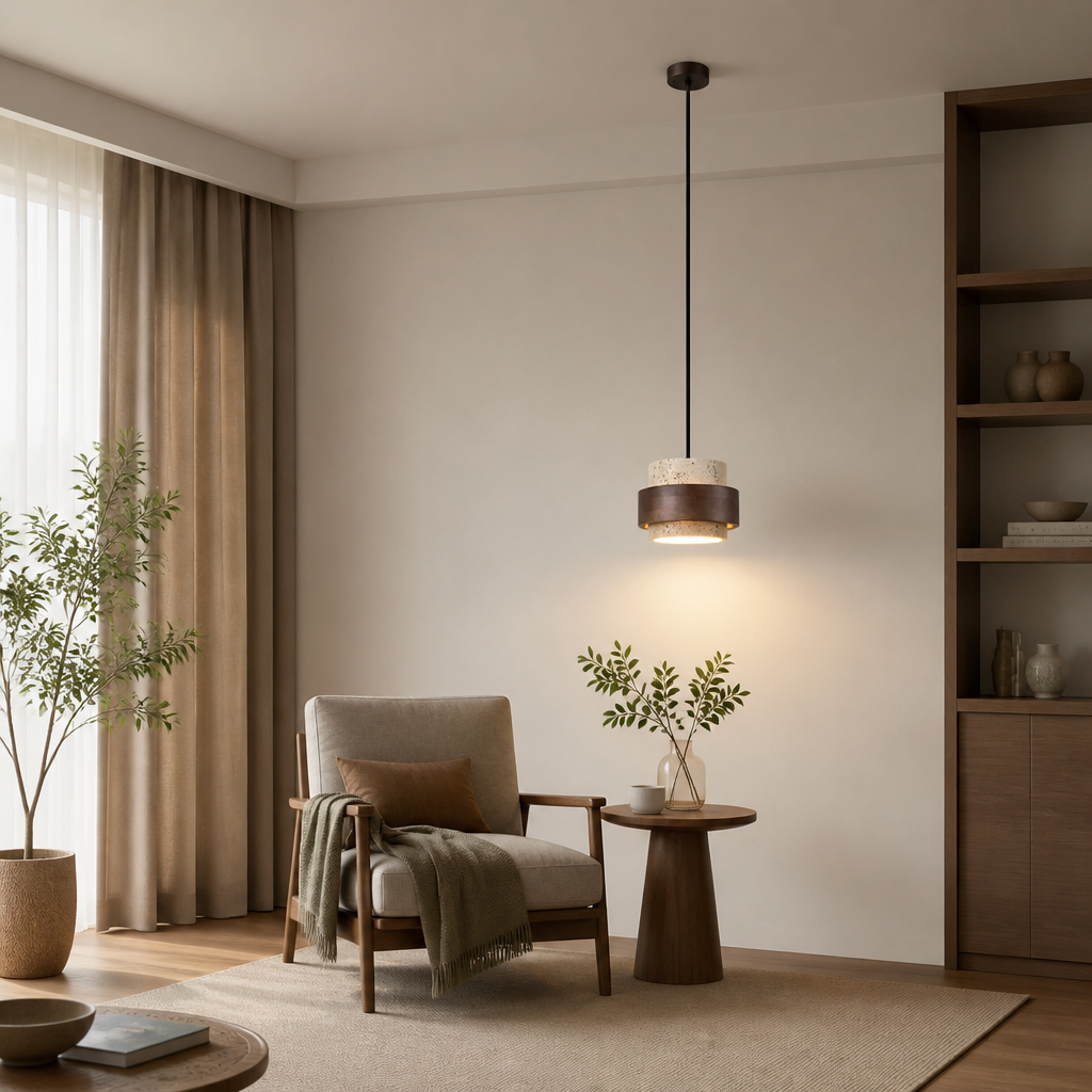 Japanese Stone LED Adjustable Bar Pendant Light