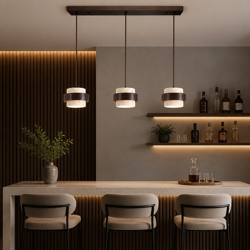 Japanese Stone LED Adjustable Bar Pendant Light