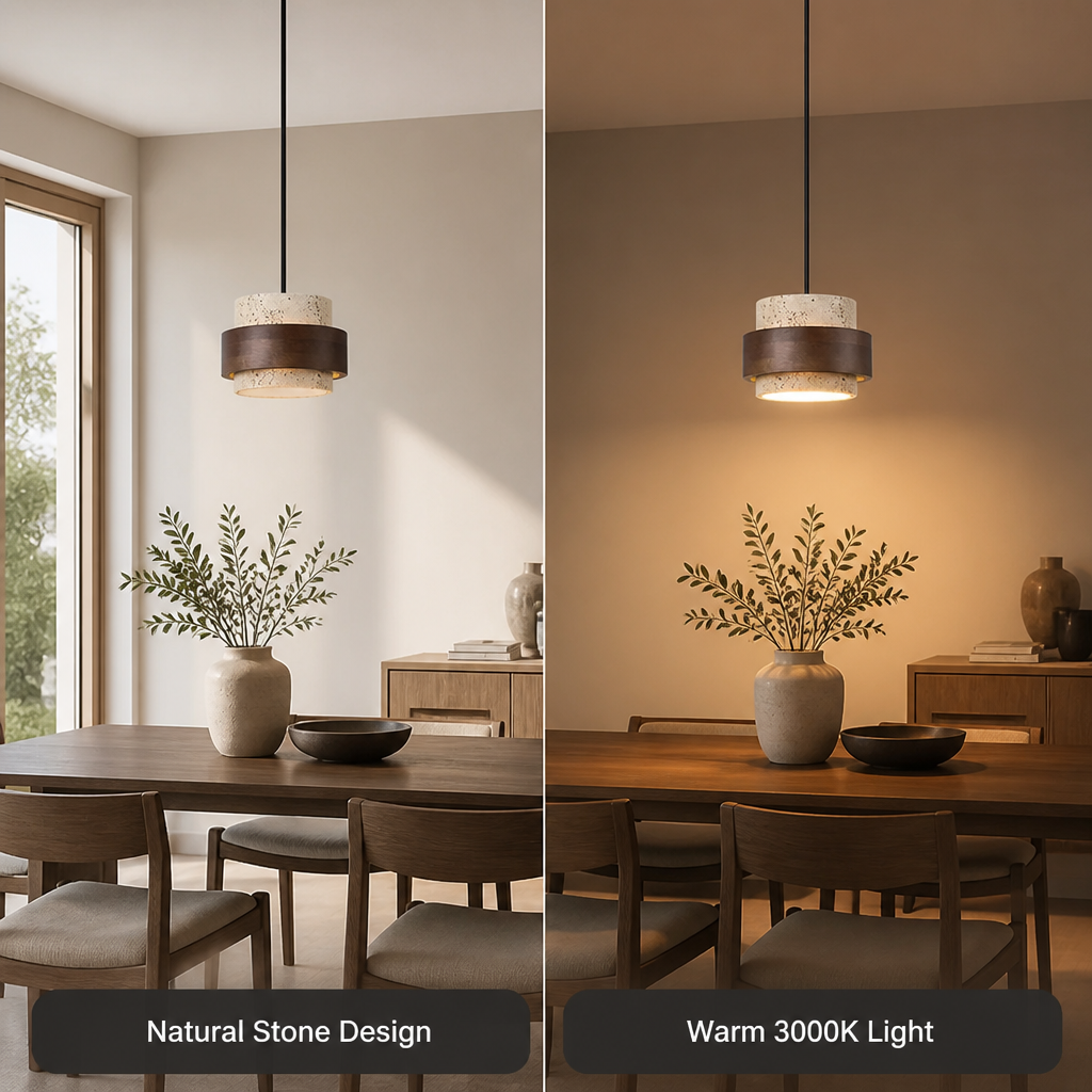 Japanese Stone LED Pendant Light