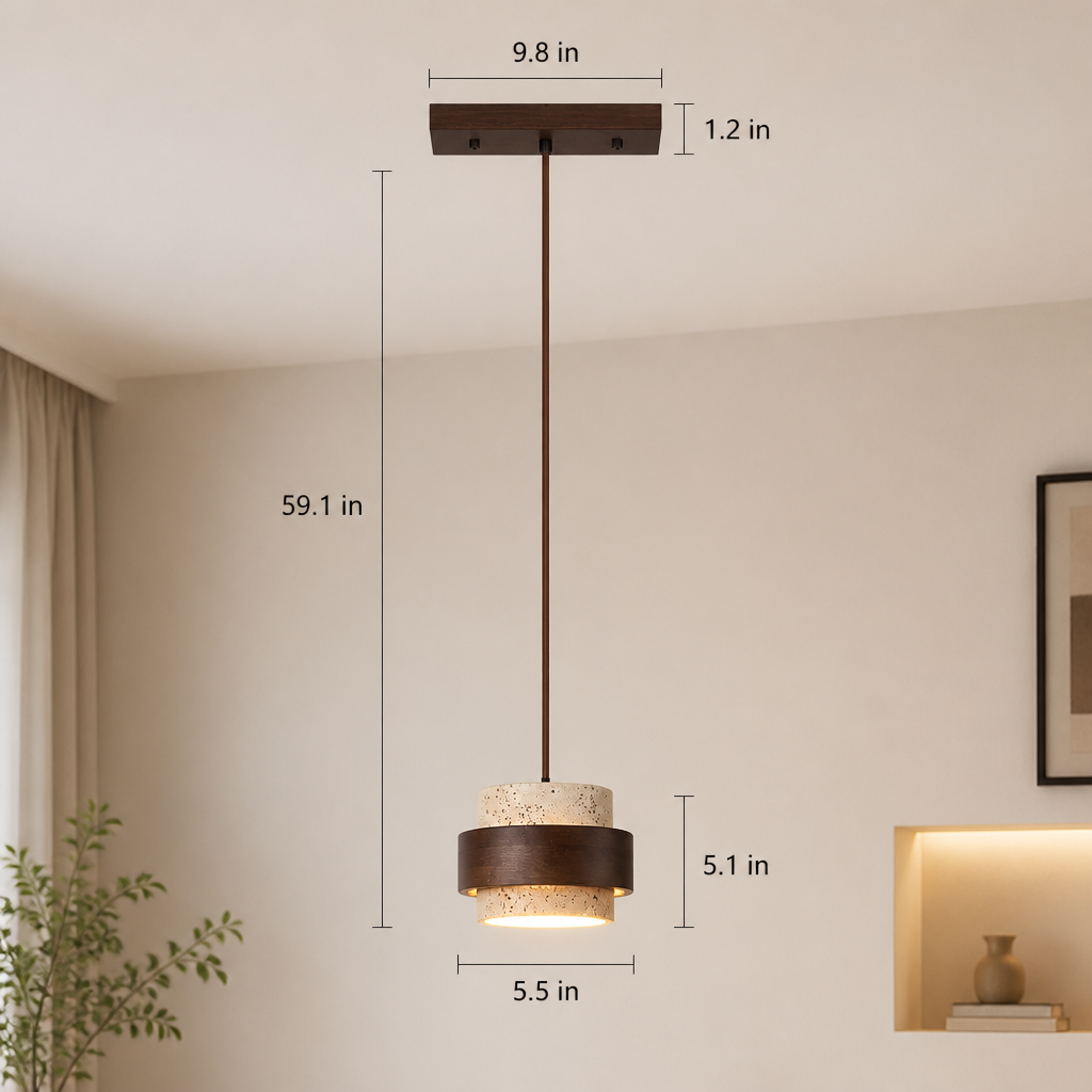 Japanese Stone LED Pendant Light