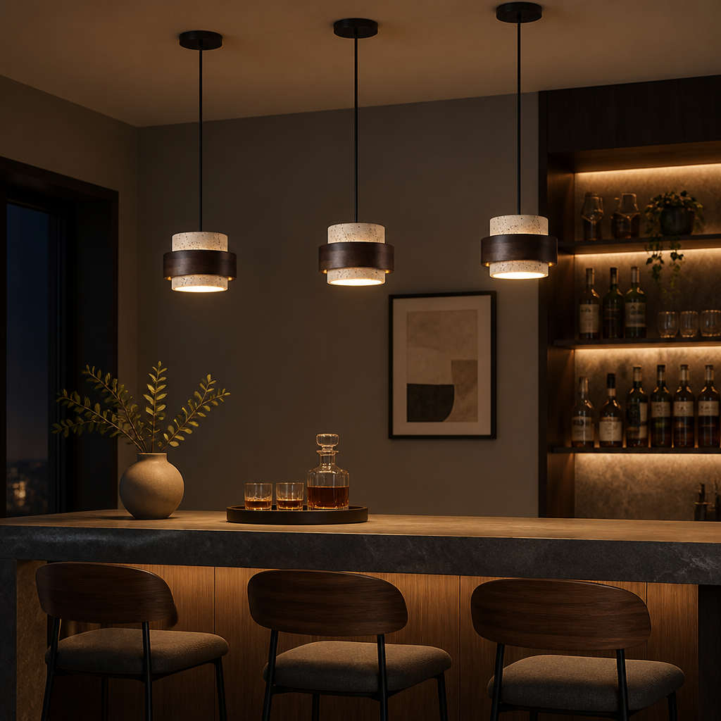 Japanese Stone LED Pendant Light