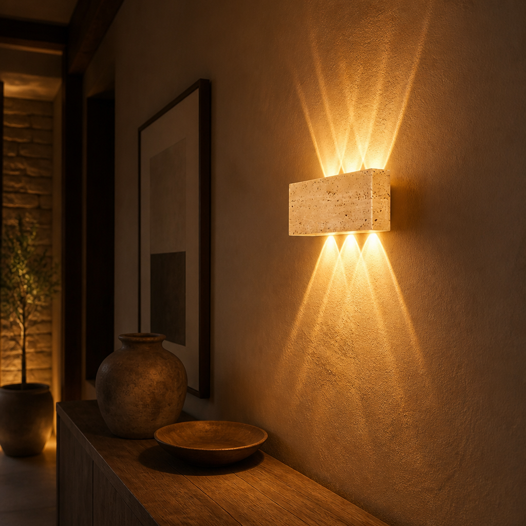 Japanese Stone LED Wall Sconce