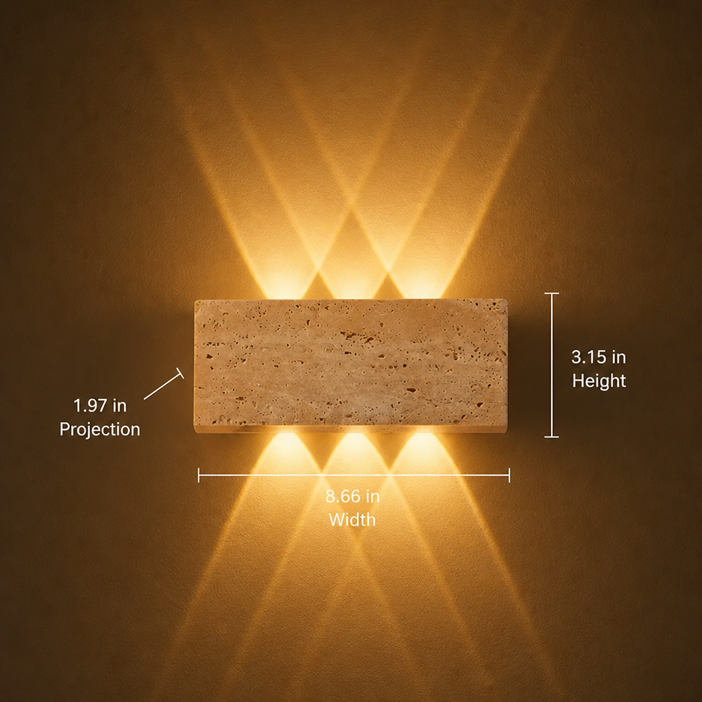 Japanese Stone LED Wall Sconce