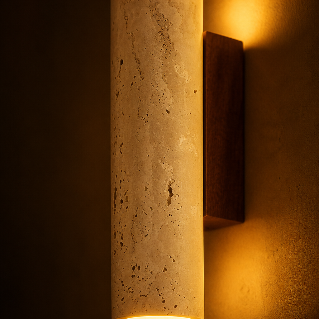 Japanese Travertine Marble LED Wall Sconce