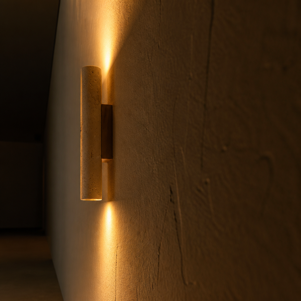 Japanese Travertine Marble LED Wall Sconce