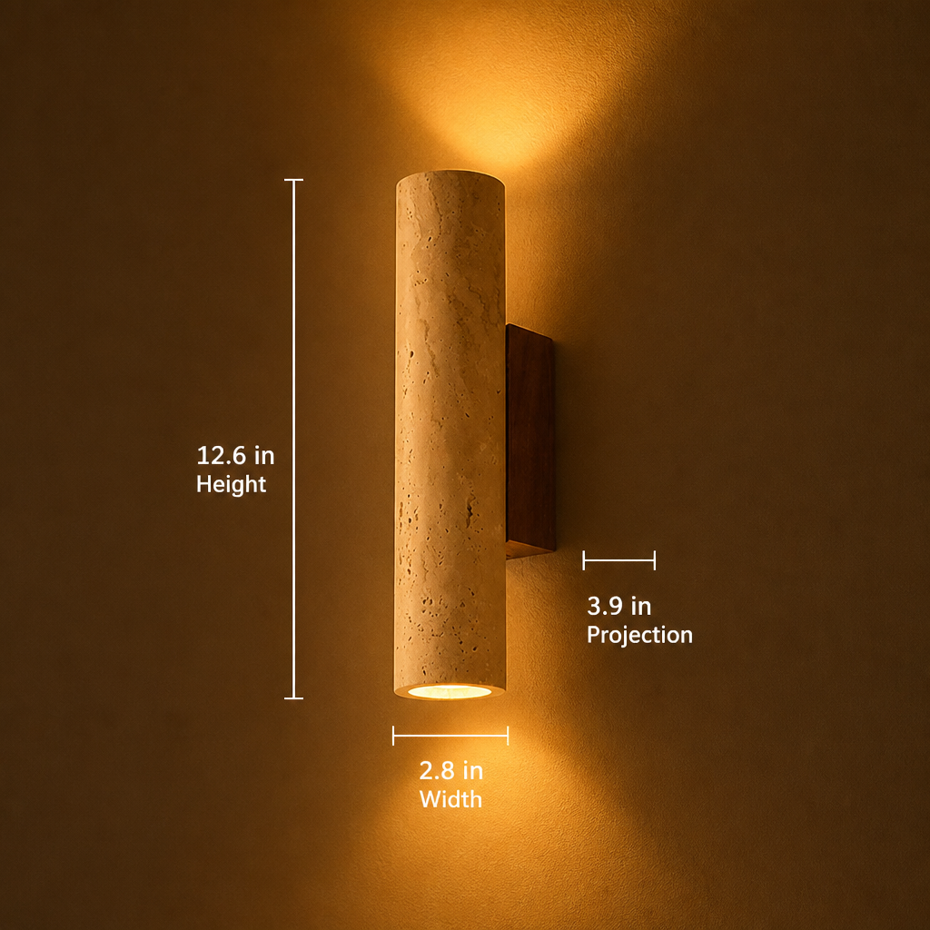 Japanese Travertine Marble LED Wall Sconce