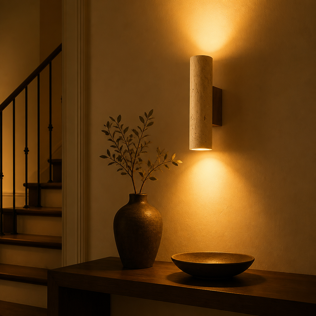 Japanese Travertine Marble LED Wall Sconce