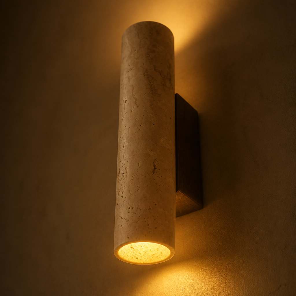 Japanese Travertine Marble LED Wall Sconce