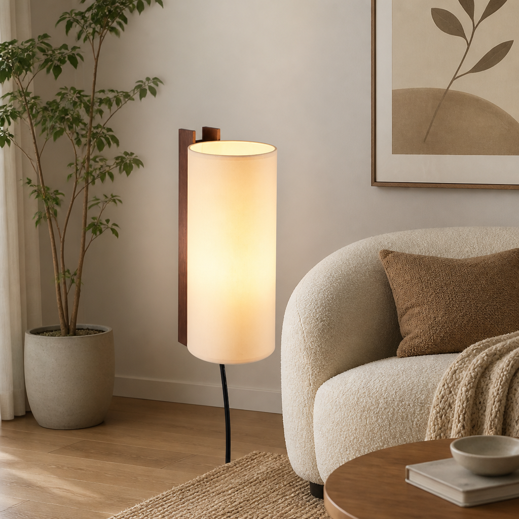 Japanese Wood LED Adjustable Height Floor Lamp