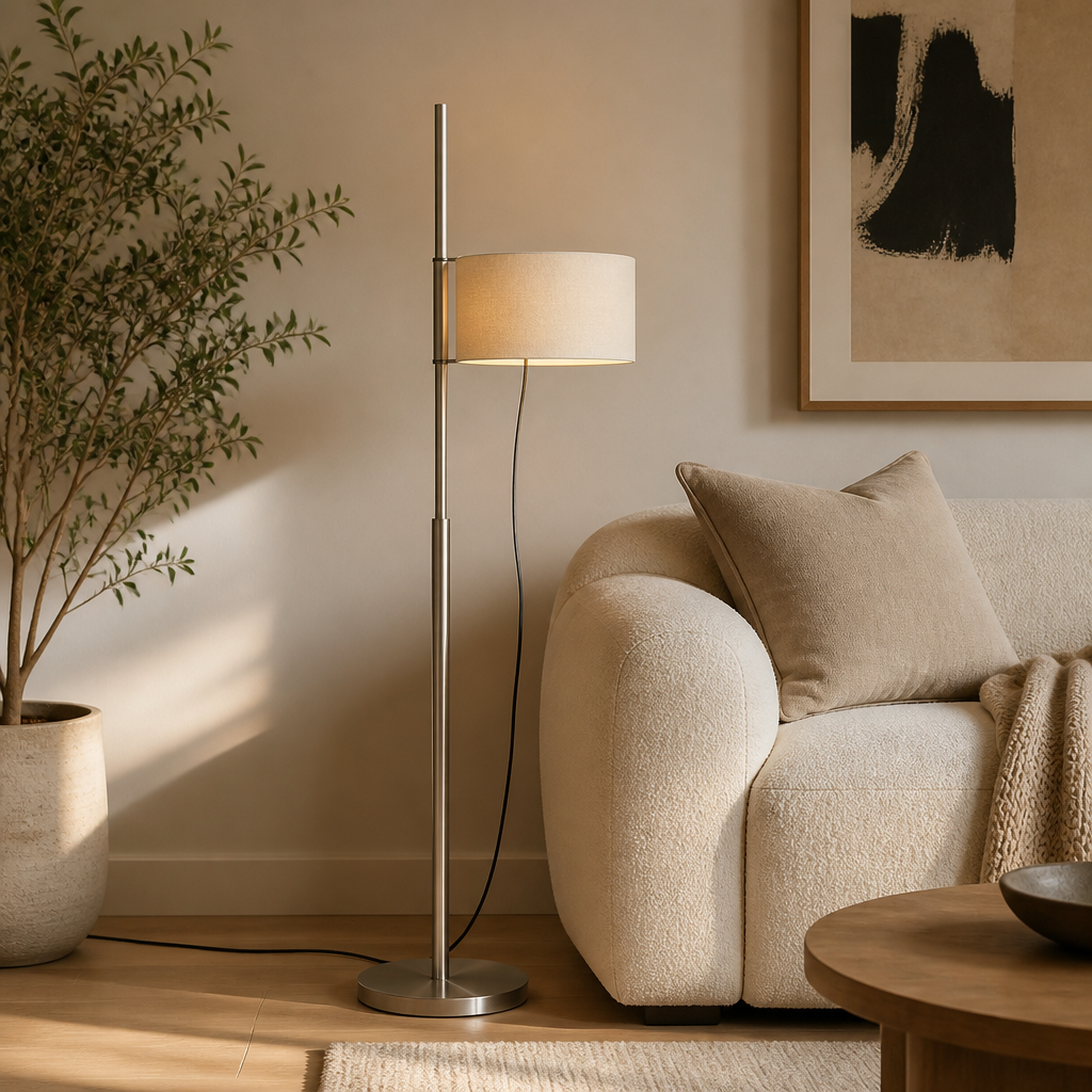 Japanese Wood LED Adjustable Height Floor Lamp