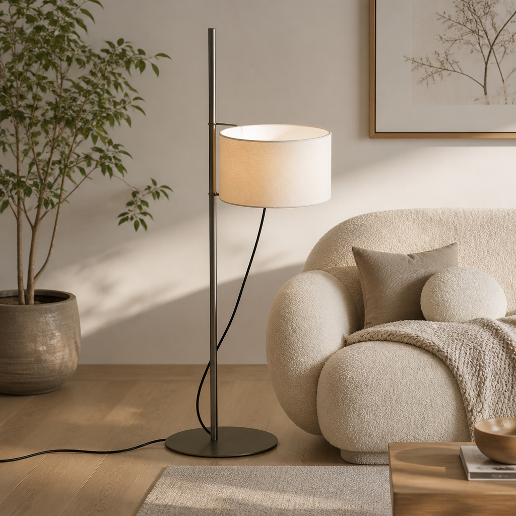 Japanese Wood LED Adjustable Height Floor Lamp