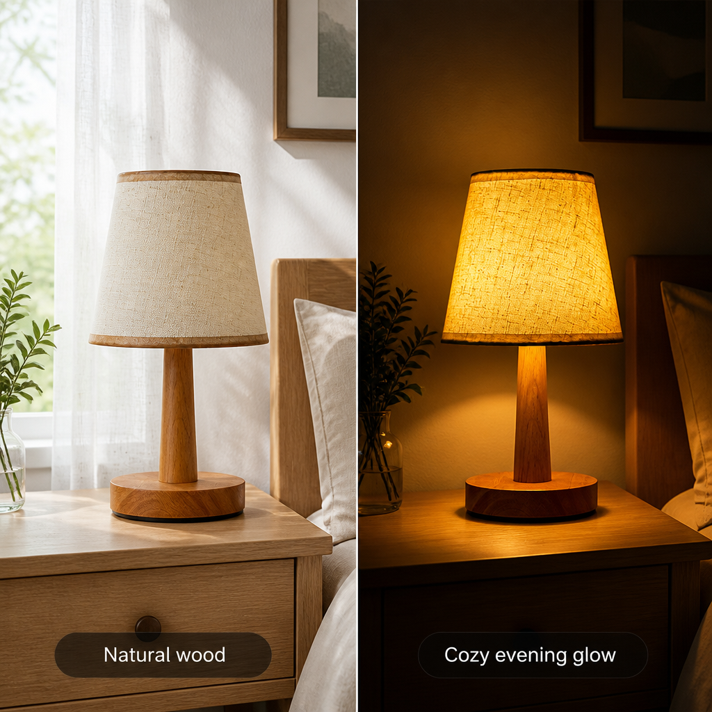 Japanese Wood LED Table Lamp