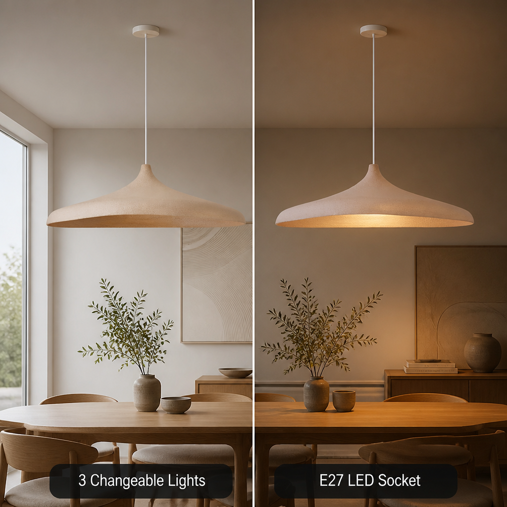 Japanese Wood Slat Pendant Light