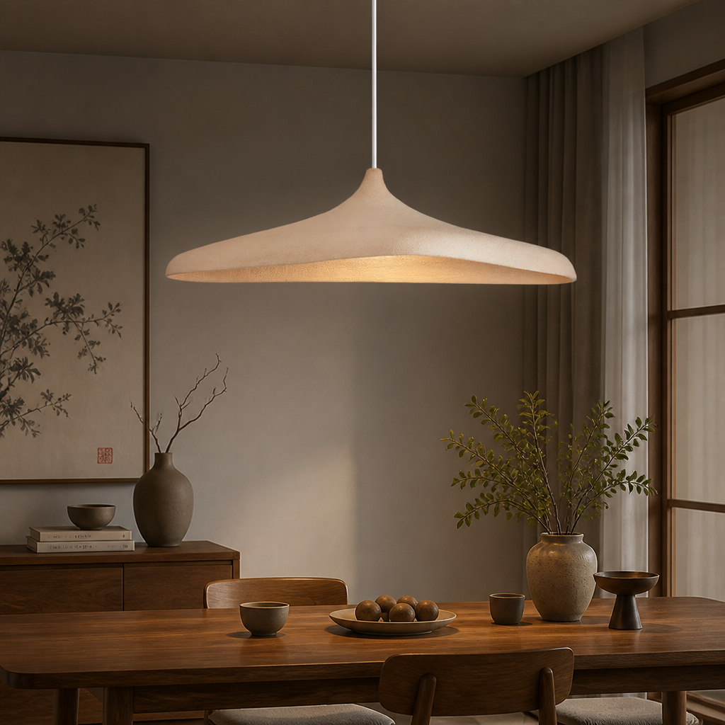 Japanese Wood Slat Pendant Light